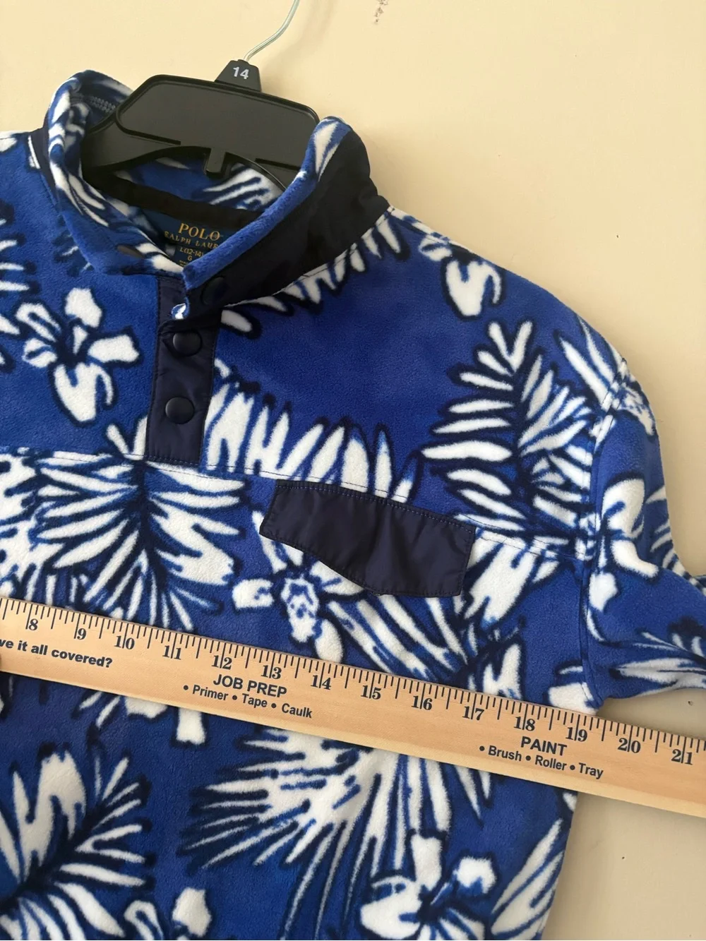 Ralph Lauren Blue & White Floral Girls Fleece Pullover Jacket sz. L(12-14) New